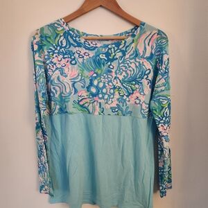 NWOT Lilly Pulitzer Finn Floral Long Sleeve Top